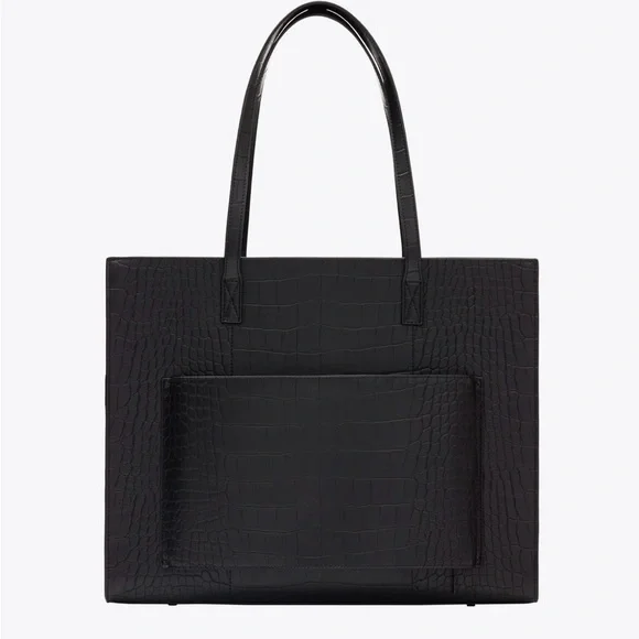 Beis | The Large Work Tote | Black Croc - Picture 4 of 17